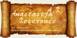 Anastasija Keserović vizit kartica